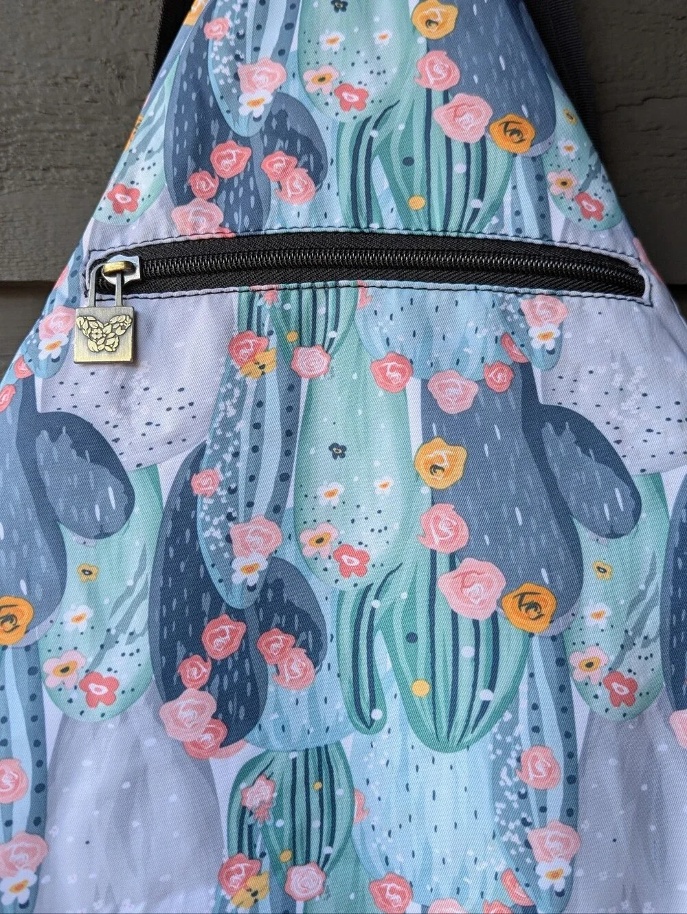 NWOT Black Butterfly Succulent Cactus Adjustable Backpack